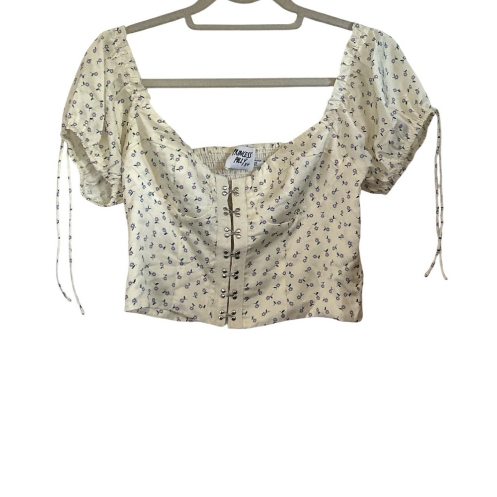 Princess Polly Floral Hook & Eye Crop Top Sz 8 US / 12 AU